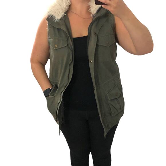 Tinsel SMALL Odensay Cargo Vest - Stitch Fix Sherpa Lined 4 Front Pockets - Picture 3 of 11
